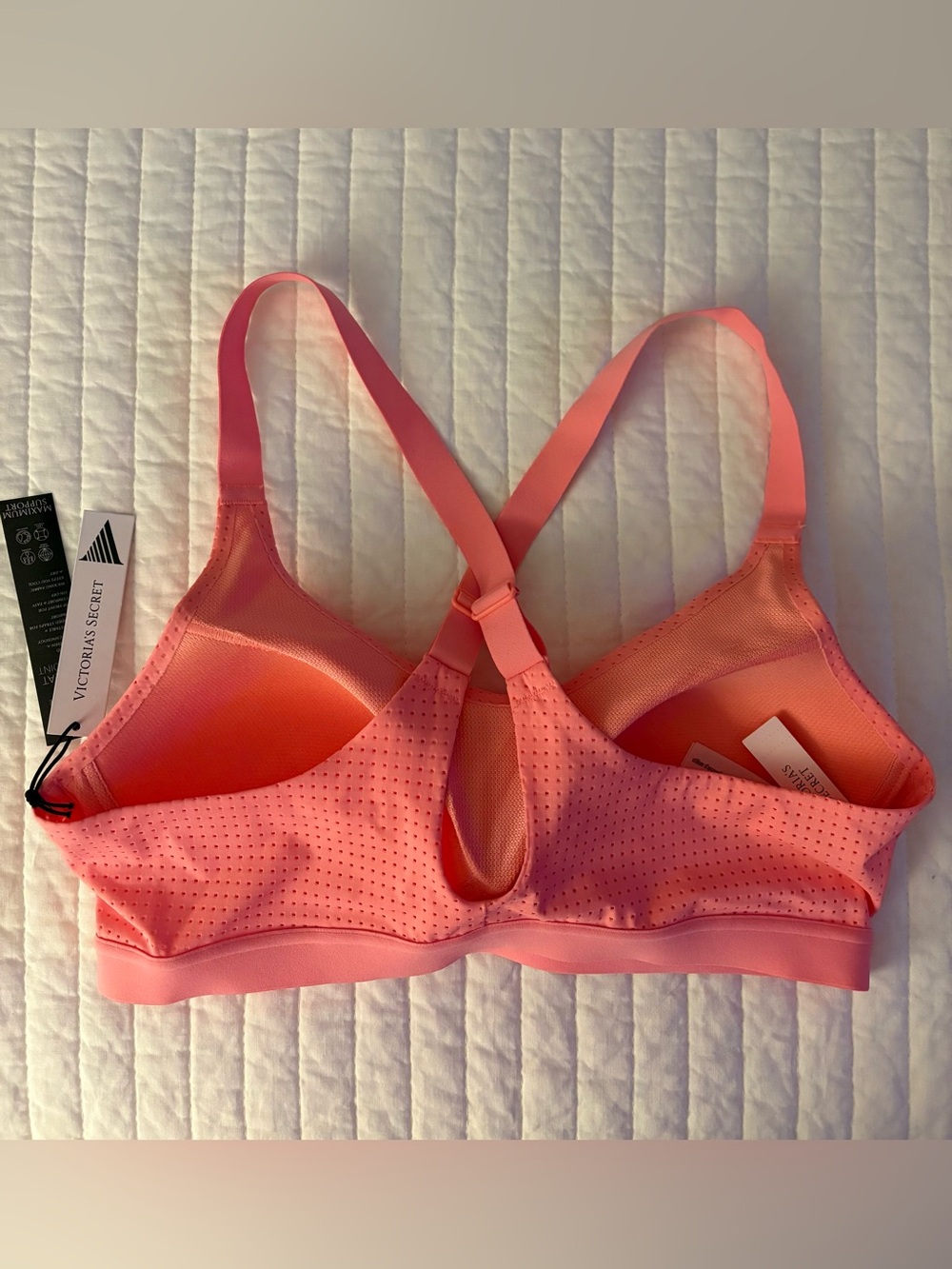 Lightweight by Victoria's Secret Coral Perforated Sports Bra. - Picture 2 of 3